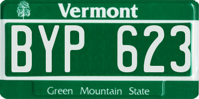 VT license plate BYP623