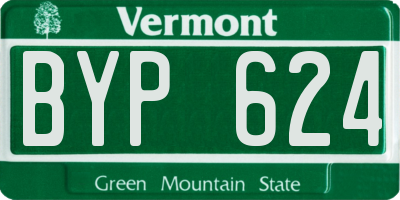 VT license plate BYP624