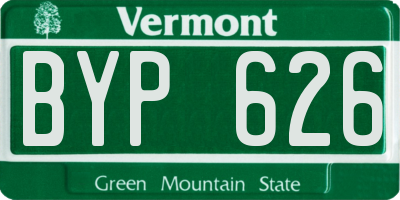 VT license plate BYP626