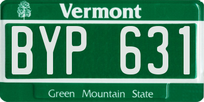 VT license plate BYP631