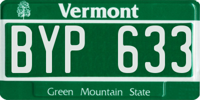 VT license plate BYP633