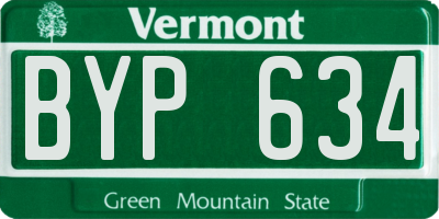 VT license plate BYP634