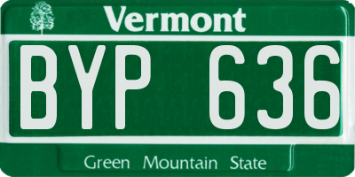 VT license plate BYP636