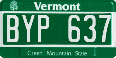 VT license plate BYP637