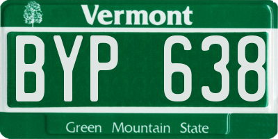 VT license plate BYP638