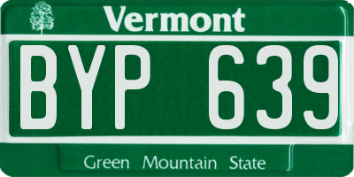 VT license plate BYP639