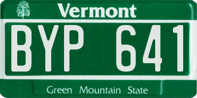 VT license plate BYP641