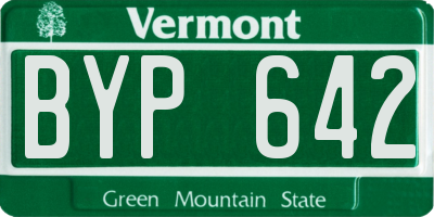 VT license plate BYP642