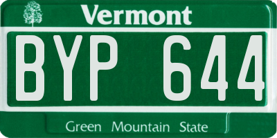VT license plate BYP644