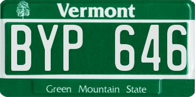 VT license plate BYP646