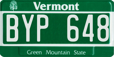 VT license plate BYP648