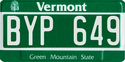 VT license plate BYP649