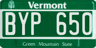 VT license plate BYP650