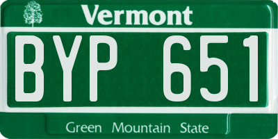 VT license plate BYP651