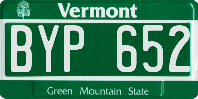 VT license plate BYP652