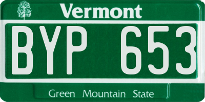 VT license plate BYP653