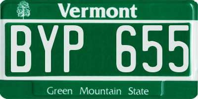 VT license plate BYP655