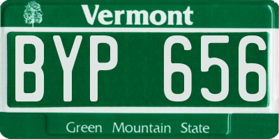 VT license plate BYP656