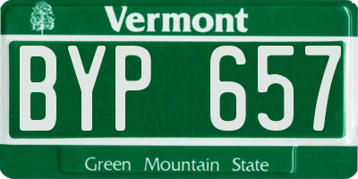 VT license plate BYP657