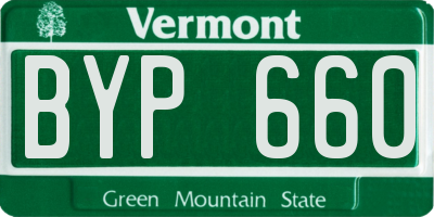 VT license plate BYP660