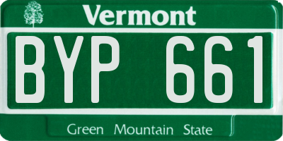 VT license plate BYP661