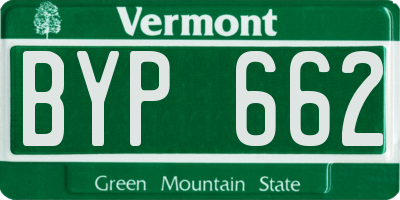 VT license plate BYP662