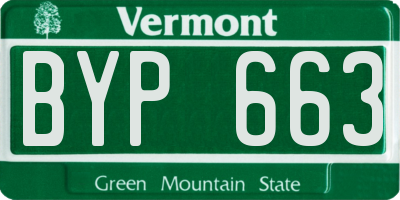 VT license plate BYP663