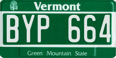 VT license plate BYP664