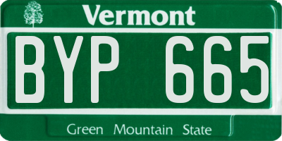 VT license plate BYP665