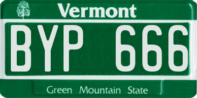 VT license plate BYP666