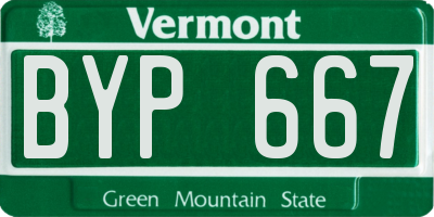 VT license plate BYP667