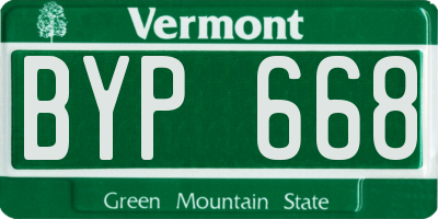 VT license plate BYP668