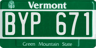 VT license plate BYP671