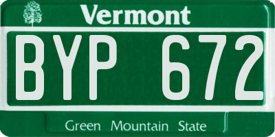 VT license plate BYP672