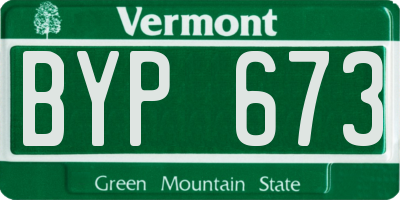 VT license plate BYP673