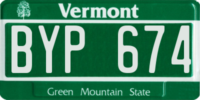 VT license plate BYP674