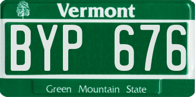 VT license plate BYP676