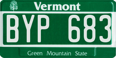 VT license plate BYP683