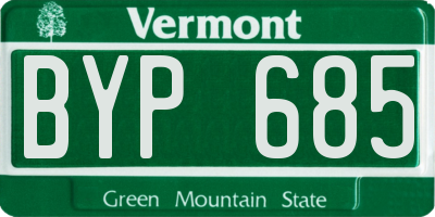 VT license plate BYP685