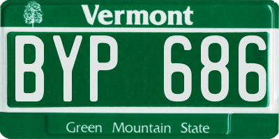 VT license plate BYP686
