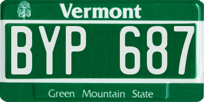 VT license plate BYP687