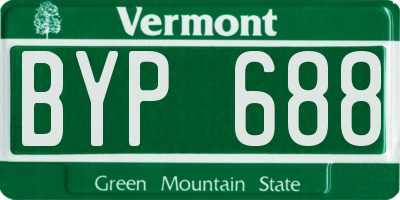 VT license plate BYP688