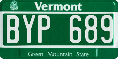 VT license plate BYP689