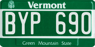 VT license plate BYP690