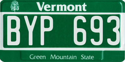VT license plate BYP693
