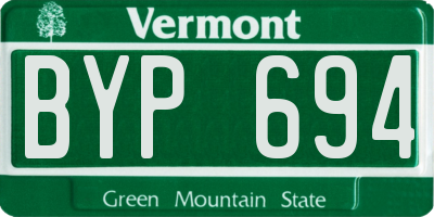 VT license plate BYP694