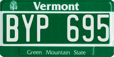 VT license plate BYP695