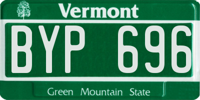 VT license plate BYP696