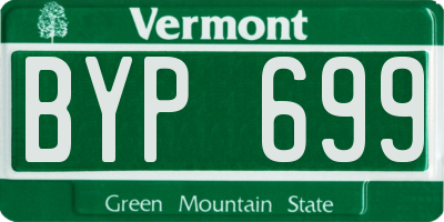 VT license plate BYP699