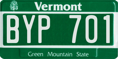 VT license plate BYP701